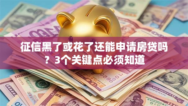 征信黑了或花了还能申请房贷吗？3个关键点必须知道