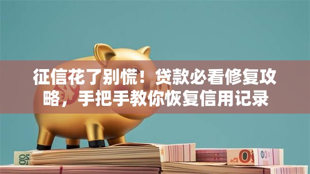 征信花了别慌！贷款必看修复攻略，手把手教你恢复信用记录