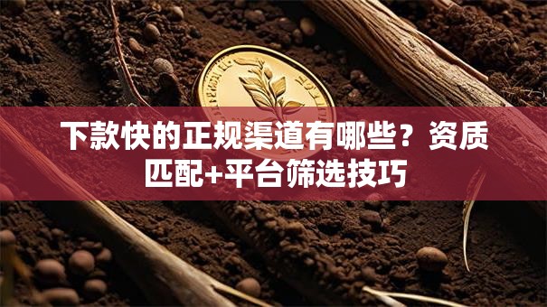 下款快的正规渠道有哪些？资质匹配+平台筛选技巧