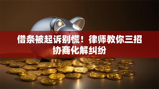 借条被起诉别慌！律师教你三招协商化解纠纷