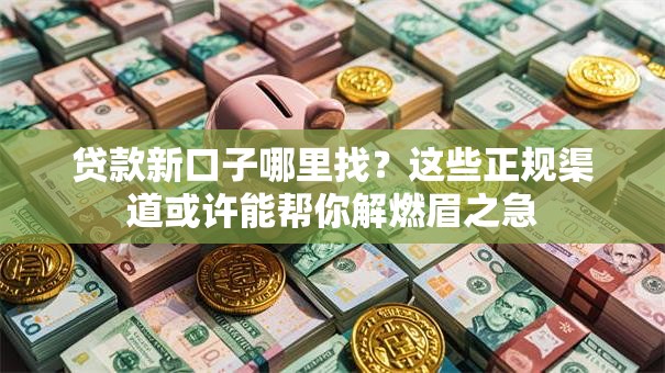 贷款新口子哪里找？这些正规渠道或许能帮你解燃眉之急