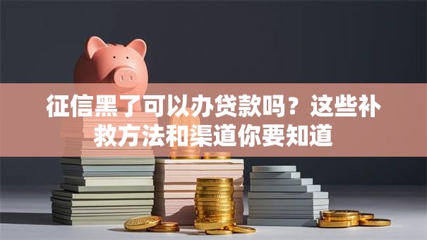 征信黑了可以办贷款吗？这些补救方法和渠道你要知道
