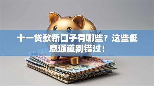 十一贷款新口子有哪些？这些低息通道别错过！