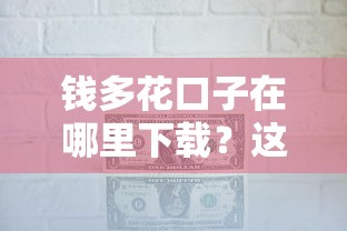 钱多花口子在哪里下载？这5个正规渠道让你轻松解决资金难题
