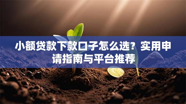 小额贷款下款口子怎么选？实用申请指南与平台推荐