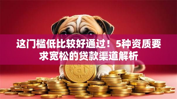 这门槛低比较好通过！5种资质要求宽松的贷款渠道解析
