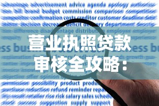 营业执照贷款审核全攻略：避坑指南与申请流程详解