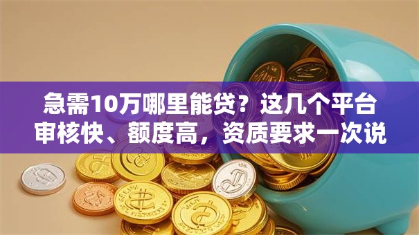 急需10万哪里能贷？这几个平台审核快、额度高，资质要求一次说清！