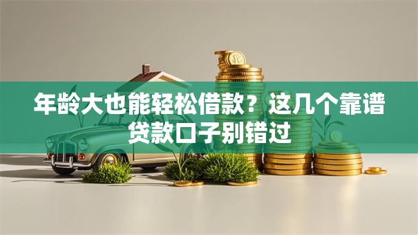 年龄大也能轻松借款？这几个靠谱贷款口子别错过