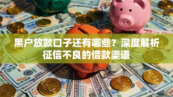 黑户放款口子还有哪些？深度解析征信不良的借款渠道