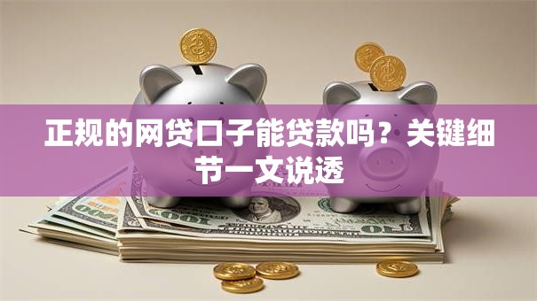 正规的网贷口子能贷款吗？关键细节一文说透