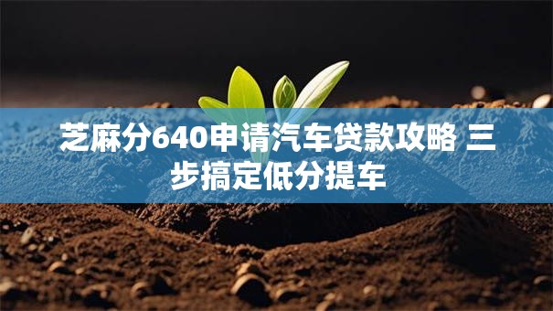 芝麻分640申请汽车贷款攻略 三步搞定低分提车