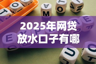 2025年网贷放水口子有哪些？深度解析+避坑指南