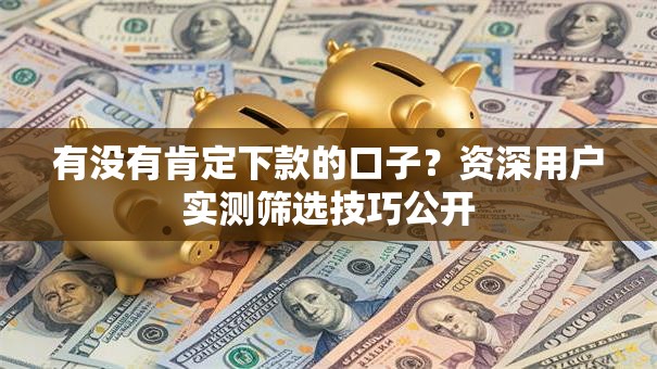有没有肯定下款的口子？资深用户实测筛选技巧公开