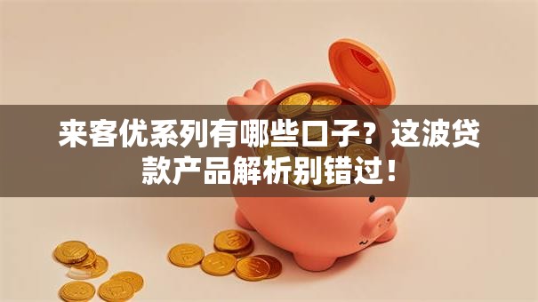 来客优系列有哪些口子？这波贷款产品解析别错过！