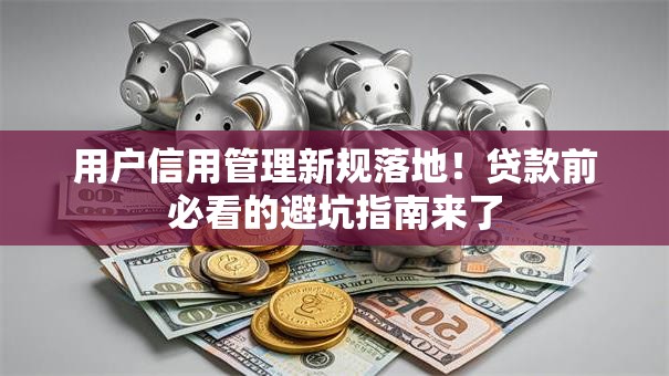 用户信用管理新规落地！贷款前必看的避坑指南来了