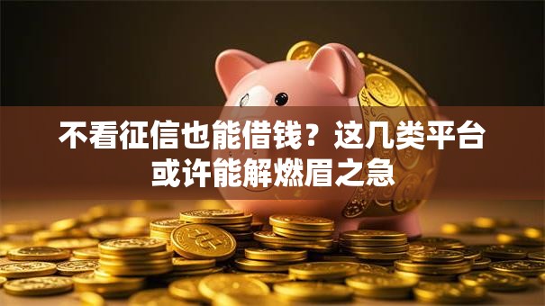 不看征信也能借钱？这几类平台或许能解燃眉之急
