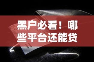 黑户必看！哪些平台还能贷款？这些渠道或许能帮你解决资金难题