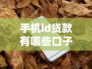 手机id贷款有哪些口子？真实渠道+避坑指南全解析