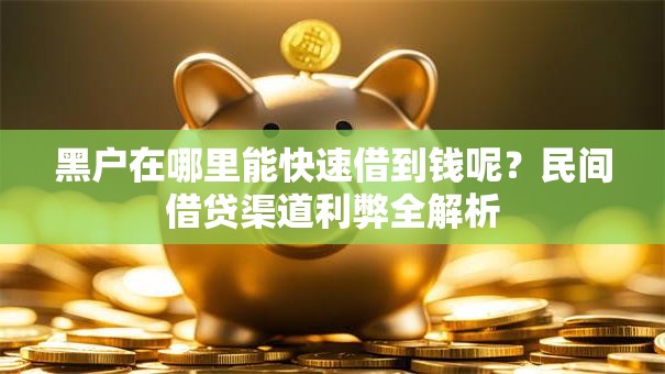 黑户在哪里能快速借到钱呢？民间借贷渠道利弊全解析