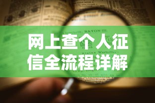 网上查个人征信全流程详解 贷款申请必看攻略