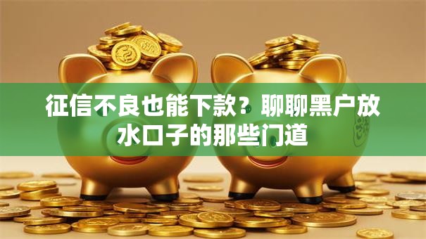 征信不良也能下款？聊聊黑户放水口子的那些门道