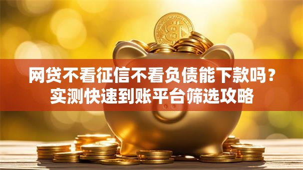 网贷不看征信不看负债能下款吗？实测快速到账平台筛选攻略