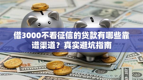 借3000不看征信的贷款有哪些靠谱渠道？真实避坑指南