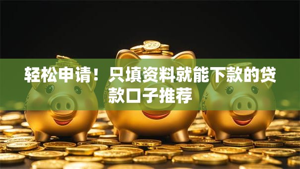 轻松申请！只填资料就能下款的贷款口子推荐