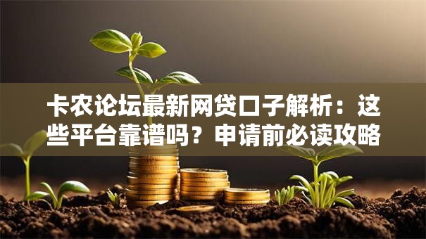 卡农论坛最新网贷口子解析：这些平台靠谱吗？申请前必读攻略！