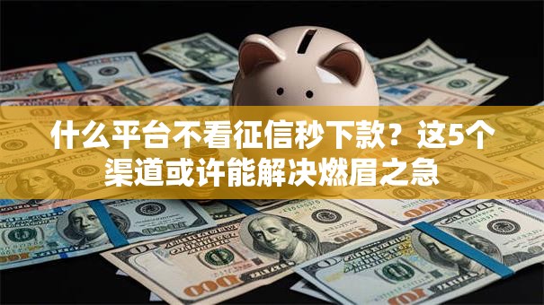 什么平台不看征信秒下款？这5个渠道或许能解决燃眉之急