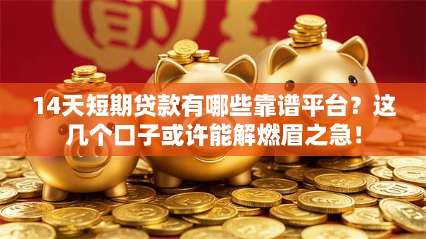 14天短期贷款有哪些靠谱平台？这几个口子或许能解燃眉之急！