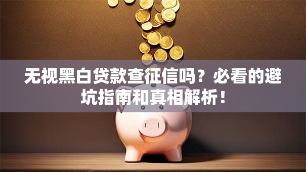 无视黑白贷款查征信吗？必看的避坑指南和真相解析！