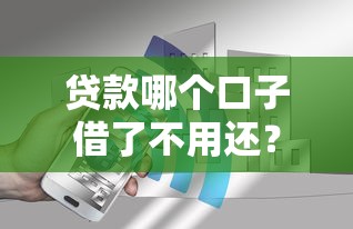 贷款哪个口子借了不用还？深度解析背后真相与风险