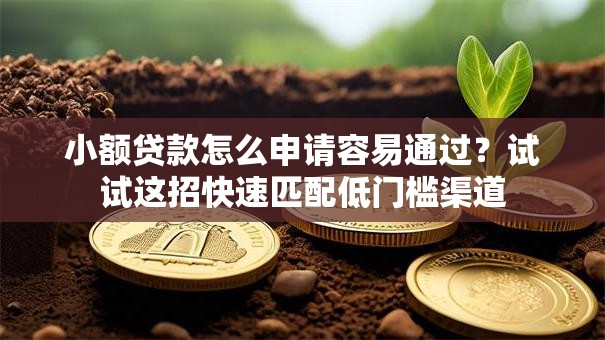 小额贷款怎么申请容易通过？试试这招快速匹配低门槛渠道