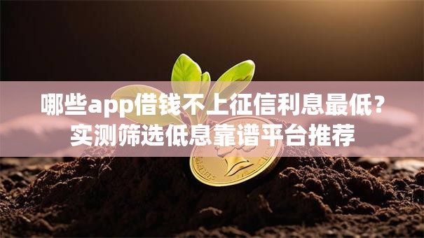 哪些app借钱不上征信利息最低？实测筛选低息靠谱平台推荐