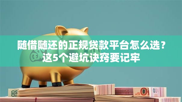 随借随还的正规贷款平台怎么选？这5个避坑诀窍要记牢
