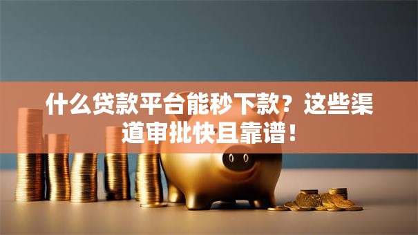 什么贷款平台能秒下款？这些渠道审批快且靠谱！