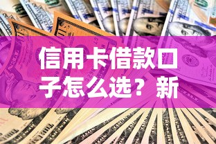 信用卡借款口子怎么选？新手必看的申请技巧与避坑指南