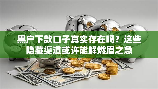 黑户下款口子真实存在吗？这些隐藏渠道或许能解燃眉之急