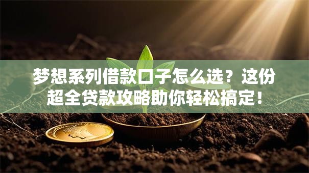 梦想系列借款口子怎么选？这份超全贷款攻略助你轻松搞定！