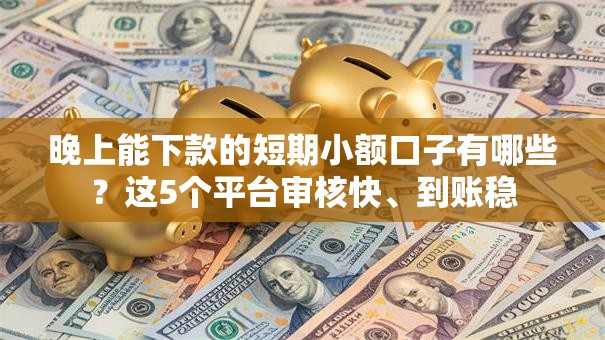 晚上能下款的短期小额口子有哪些？这5个平台审核快、到账稳