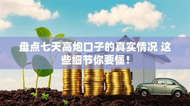 盘点七天高炮口子的真实情况 这些细节你要懂！