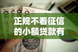 正规不看征信的小额贷款有哪些？这些靠谱渠道值得试试！