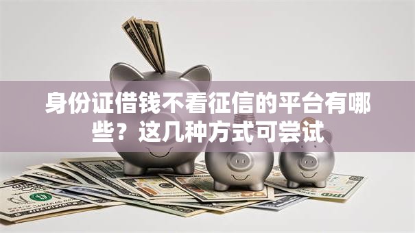身份证借钱不看征信的平台有哪些？这几种方式可尝试