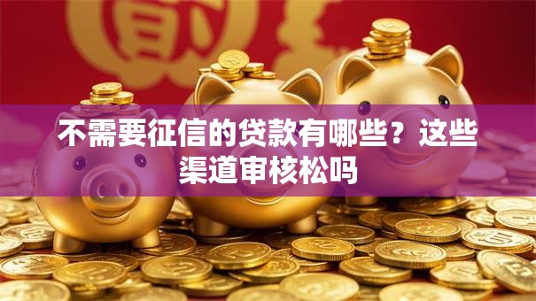不需要征信的贷款有哪些？这些渠道审核松吗