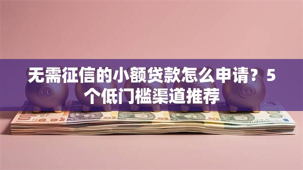 无需征信的小额贷款怎么申请？5个低门槛渠道推荐