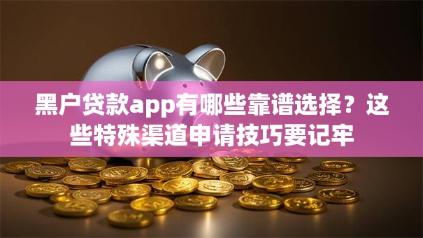 黑户贷款app有哪些靠谱选择？这些特殊渠道申请技巧要记牢