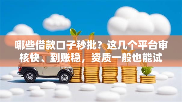 哪些借款口子秒批？这几个平台审核快、到账稳，资质一般也能试试！