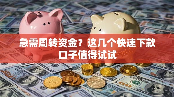 急需周转资金？这几个快速下款口子值得试试
